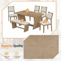 6-Piece Wooden Dining Set: Rectangular Table with 4 Upholstered Chairs and 1 Bench