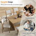 6-Piece Wooden Dining Set: Rectangular Table with 4 Upholstered Chairs and 1 Bench
