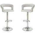 Set of 2 Adjustable Swivel Counter Height Bar Stools with Hollow Back and Armrests for Kitchen Island