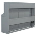 Queen/Full Size Murphy Bed with Hydraulic Lift and Integrated Desk Design