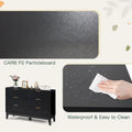 Modern 6 Drawer Dresser with Fluted Front and Metal Handles