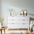 EROMMY Mid-Century Modern 6-Drawer Fluted Dresser - Wide Chest with Metal Handles for Bedroom and Living Room