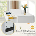 Modern 6 Drawer Dresser with Fluted Front and Metal Handles
