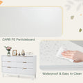 Modern 6 Drawer Dresser with Fluted Front and Metal Handles