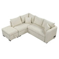 Roomfitters L-Shaped Sleeper Sofa with USB Ports, Power Outlets, and Versatile Storage Ottoman