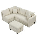 Roomfitters L-Shaped Sleeper Sofa with USB Ports, Power Outlets, and Versatile Storage Ottoman