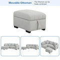 Roomfitters L-Shaped Sleeper Sofa with USB Ports, Power Outlets, and Versatile Storage Ottoman