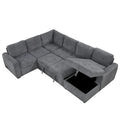 Roomfitters U-Shaped Sectional Sofa with Pull-Out Bed, Storage Chaise Lounge, and Integrated Charging Ports for Living Room