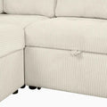 Roomfitters U-Shaped Sectional Sofa with Pull-Out Bed, Storage Chaise Lounge, and Integrated Charging Ports for Living Room