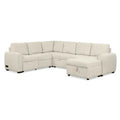 Roomfitters U-Shaped Sectional Sofa with Pull-Out Bed, Storage Chaise Lounge, and Integrated Charging Ports for Living Room