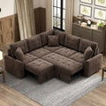 Roomfitters L-Shaped Pull-Out Sofa Bed with Wheels, USB Ports, and Power Outlets – Versatile Sleeper Sofa for Ultimate Living Room Comfort