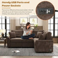 Roomfitters L-Shaped Pull-Out Sofa Bed with Wheels, USB Ports, and Power Outlets – Versatile Sleeper Sofa for Ultimate Living Room Comfort
