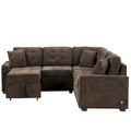 Roomfitters L-Shaped Pull-Out Sofa Bed with Wheels, USB Ports, and Power Outlets – Versatile Sleeper Sofa for Ultimate Living Room Comfort