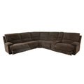 Renic Modern Dark Brown Reclining Sectional Sofa with Console and USB Ports by Furniture of America