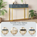 Contemporary Grey Console Table with Storage Solutions