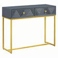 Contemporary Grey Console Table with Storage Solutions