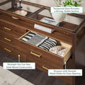 Wood Dresser with Glass Top and 6 Drawers Storage Cabinet