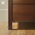 Wood Dresser with Glass Top and 6 Drawers Storage Cabinet
