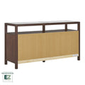 Wood Dresser with Glass Top and 6 Drawers Storage Cabinet