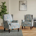 Pair of Stylish Upholstered Accent Chairs with Patterns for Living Room