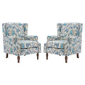 Pair of Stylish Upholstered Accent Chairs with Patterns for Living Room