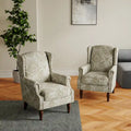 Pair of Stylish Upholstered Accent Chairs with Patterns for Living Room