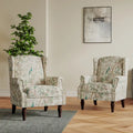 Pair of Stylish Upholstered Accent Chairs with Patterns for Living Room