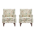 Pair of Stylish Upholstered Accent Chairs with Patterns for Living Room