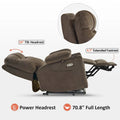 MCombo Compact Dual Motor Power Lift Recliner Chair with Massage, Dual Heating, and Adjustable Headrest - Model 7222