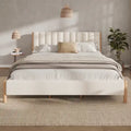 Elegant Upholstered Bed Frame with Durable Wooden Legs