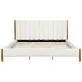 Elegant Upholstered Bed Frame with Durable Wooden Legs