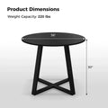 Gymax 36-Inch Round Solid Wood Dining Table for 4 with Pedestal Base