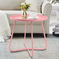 Round Metal Side Table - Waterproof for Indoor and Outdoor Use