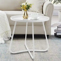 Round Metal Side Table - Waterproof for Indoor and Outdoor Use