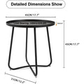Round Metal Side Table - Waterproof for Indoor and Outdoor Use