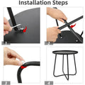 Round Metal Side Table - Waterproof for Indoor and Outdoor Use