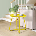 Round Metal Side Table - Waterproof for Indoor and Outdoor Use