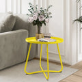 Round Metal Side Table - Waterproof for Indoor and Outdoor Use
