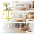 Round Metal Side Table - Waterproof for Indoor and Outdoor Use