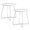 Round Metal Side Table - Waterproof for Indoor and Outdoor Use