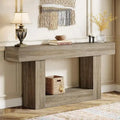 Rustic 2-Tier Entryway Table for Living Room, Hallway, and Foyer