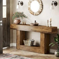 Rustic 2-Tier Entryway Table for Living Room, Hallway, and Foyer