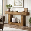 Rustic 2-Tier Entryway Table for Living Room, Hallway, and Foyer
