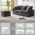 4-Seater L-Shaped Modular Chenille Sectional Sofa