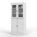 Palace Imports Solid Wood Pantry Cabinet with Frosted Glass and Solid Doors, Featuring 2 Drawers and Adjustable Shelves