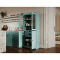 Palace Imports Solid Wood Pantry Cabinet with Frosted Glass and Solid Doors, Featuring 2 Drawers and Adjustable Shelves