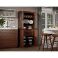 Palace Imports Solid Wood Pantry Cabinet with Frosted Glass and Solid Doors, Featuring 2 Drawers and Adjustable Shelves