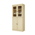 Palace Imports Solid Wood Pantry Cabinet with Frosted Glass and Solid Doors, Featuring 2 Drawers and Adjustable Shelves