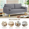 Elegant 65-Inch Orange Polyester 2-Seater Loveseat with Side Pockets and Round Cushions