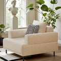 Contemporary Deep Seat Sofa with Cushions, Elevated Legs, Cozy Living Room Seating, Ideal for Apartments